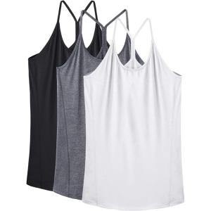 imageNELEUS Womens Workout Tank Top Racerback Yoga Tanks Athletic Gym Shirts8057 BlackGreyWhite 3 Pack