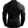 imageNELEUS Mens 3 Pack Athletic Compression Shirt Running ShirtsHeatlock Mock NeckblackBlackred StripeGrey