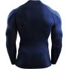 imageNELEUS Mens 3 Pack Athletic Compression Shirt Running ShirtsHeatlock Mock NeckblackGreyNavy Blue