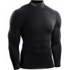 imageNELEUS Mens 3 Pack Athletic Compression Shirt Running ShirtsHeatlock Mock NeckblackRedGrey
