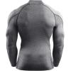imageNELEUS Mens 3 Pack Athletic Compression Shirt Running ShirtsHeatlock Mock NeckblackRedGrey