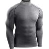 imageNELEUS Mens 3 Pack Athletic Compression Shirt Running ShirtsHeatlock Mock NeckgreyBlueRed