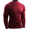 imageNELEUS Mens 3 Pack Athletic Compression Shirt Running ShirtsHeatlock Mock NeckgreyBlueRed