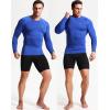 imageNELEUS Mens 3 Pack Athletic Compression Shirt Running ShirtsZ029 BlackGreyBlue