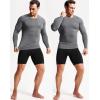 imageNELEUS Mens 3 Pack Athletic Compression Shirt Running ShirtsZ029 BlackGreyNavy Blue
