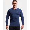 imageNELEUS Mens 3 Pack Athletic Compression Shirt Running ShirtsZ029 BlackGreyNavy Blue