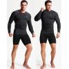 imageNELEUS Mens 3 Pack Athletic Compression Shirt Running ShirtsZ029 BlackRedBlue