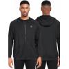 imageNELEUS Mens FullZip Athletic Jacket with Hoodies Workout Long Sleeve Fishing Hiking Performance Shirt5901 Pack of 1 Black