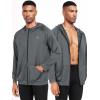 imageNELEUS Mens FullZip Athletic Jacket with Hoodies Workout Long Sleeve Fishing Hiking Performance Shirt5901 Pack of 1 Grey