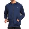 imageNELEUS Mens FullZip Athletic Jacket with Hoodies Workout Long Sleeve Fishing Hiking Performance Shirt5901 Pack of 1 Navy Blue