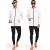 imageNELEUS Mens FullZip Athletic Jacket with Hoodies Workout Long Sleeve Fishing Hiking Performance Shirt5901 Pack of 1 White