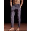 imageNELEUS Mens Workout Athletic Running Tapered Pants7006 2 Pack Black grey