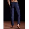 imageNELEUS Mens Workout Athletic Running Tapered Pants7006 2 Pack Black navy Blue