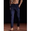 imageNELEUS Mens Workout Athletic Running Tapered Pants7006 2 Pack Black navy Blue