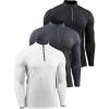 imageNELEUS Mens 3 Pack Athletic Compression Shirt Running Shirts5086 BlackGreyWhite
