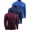 imageNELEUS Mens 3 Pack Athletic Compression Shirt Running Shirts5086 RedNavyBlue