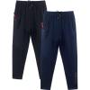 imageNELEUS Mens Workout Athletic Running Tapered Pants7018 BlackNavy Blue 2 Pack