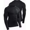 imageNELEUS 4 Pack Mens Workout Long Sleeve Shirts Compression Dry Fit Muscle Tops5009 Crew Neckblack black navy navy