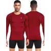 imageNELEUS 4 Pack Mens Workout Long Sleeve Shirts Compression Dry Fit Muscle Tops5009 Crew Neckblack grey navy red