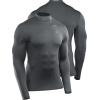 imageNELEUS 4 Pack Mens Workout Long Sleeve Shirts Compression Dry Fit Muscle Tops5024 Mock Neckblack black gery grey