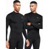 imageNELEUS 4 Pack Mens Workout Long Sleeve Shirts Compression Dry Fit Muscle Tops5024 Mock Neckblack black gery grey