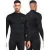 imageNELEUS 4 Pack Mens Workout Long Sleeve Shirts Compression Dry Fit Muscle Tops5024 Mock Neckblack black gery grey