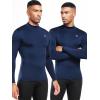 imageNELEUS 4 Pack Mens Workout Long Sleeve Shirts Compression Dry Fit Muscle Tops5024 Mock Neckblack black navy navy