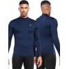 imageNELEUS 4 Pack Mens Workout Long Sleeve Shirts Compression Dry Fit Muscle Tops5024 Mock Neckblack black navy navy