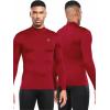 imageNELEUS 4 Pack Mens Workout Long Sleeve Shirts Compression Dry Fit Muscle Tops5024 Mock Neckblack grey navy red