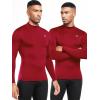 imageNELEUS 4 Pack Mens Workout Long Sleeve Shirts Compression Dry Fit Muscle Tops5024 Mock Neckblack grey navy red