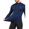 imageNELEUS 4 Pack Mens Workout Long Sleeve Shirts Compression Dry Fit Muscle Tops5024 Mock Neckblack grey navy white