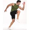 imageNELEUS Mens Dry Fit Workout Running Muscle Tank Top5015 BlackGreyOlive Green