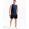 imageNELEUS Mens Dry Fit Workout Running Muscle Tank Top5042 BlackGreyNavy Blue