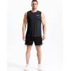 imageNELEUS Mens Dry Fit Workout Running Muscle Tank Top5042 BlackGreyRed
