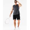 imageNELEUS Mens Dry Fit Workout Running Muscle Tank Top5160 BlackGreyBlue