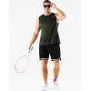 imageNELEUS Mens Dry Fit Workout Running Muscle Tank Top5160 BlackGreyOlive Green