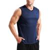 imageNELEUS Mens Dry Fit Workout Running Muscle Tank TopVneck BlackGreyNavy Blue  3 Pack