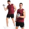 imageNELEUS Mens Dry Fit Workout Running Muscle Tank TopVneck BlackGreyRed  3 Pack