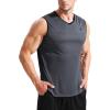 imageNELEUS Mens Dry Fit Workout Running Muscle Tank TopVneck BlackGreyRed  3 Pack