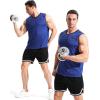 imageNELEUS Mens Dry Fit Workout Running Muscle Tank TopVneck WhiteBlueGrey  3 Pack