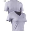 imageWomens 3 Pack Running Shirt Workout Athletic Crop ShirtsVneck BlackGreyLight Purple  3 Pack
