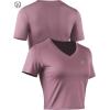 imageWomens 3 Pack Running Shirt Workout Athletic Crop ShirtsVneck BlackGreyRosy Brown  3 Pack
