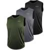 imageNELEUS Mens Dry Fit Workout Running Muscle Tank Top5042 BlackGreyOlive Green