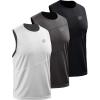 imageNELEUS Mens Dry Fit Workout Running Muscle Tank Top54 BlackDark GreyWhite 3 Pack