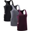 imageNELEUS Womens Racerback Yoga Workout Tank Top06 BlackGreyRed 3 Pack