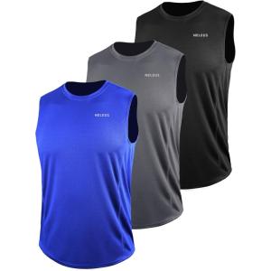 imageNELEUS Mens Dry Fit Workout Running Muscle Tank Top5042 BlackGreyBlue