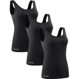 imageNELEUS Womens 3 Pack Compression Tank Top Support Yoga Bra with Cups Athletic Running Shirts8087 BlackBlackBlack