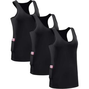 imageNELEUS Womens Racerback Yoga Workout Tank Top06 BlackBlackBlack 3 Pack