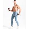 imageNELEUS Mens Dry Fit Compression Pants Workout Running Leggings6107 BlackLight Blue 2 Pack