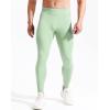 imageNELEUS Mens Dry Fit Compression Pants Workout Running Leggings6107 BlackLight Green 2 Pack